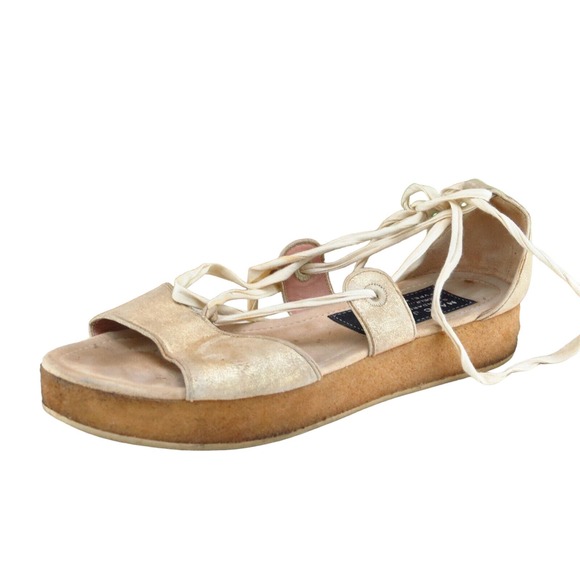 Marc Jacobs Sz 38‎ M Brown Strappy Leather Women Sandals - Picture 1 of 10